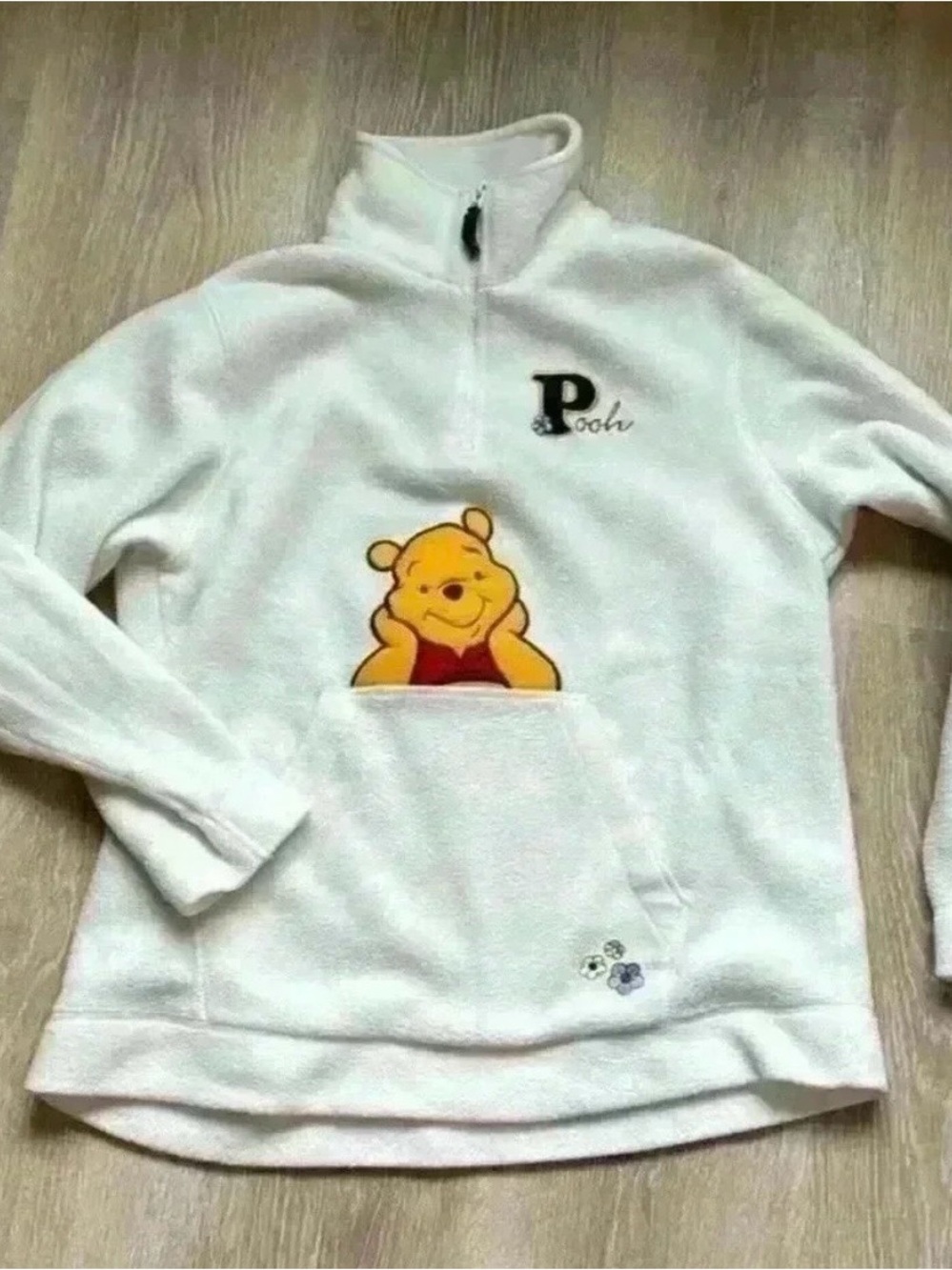 Vintage Disney Winnie the Pooh Fleece Quarter Zip Pullover M